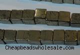 CPY352 15.5 inches 8*8mm cube pyrite gemstone beads wholesale