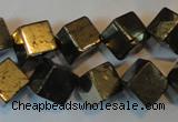 CPY358 15.5 inches 10*10mm cube pyrite gemstone beads wholesale