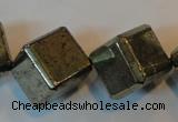 CPY365 15.5 inches 16*16mm faceted cube pyrite gemstone beads