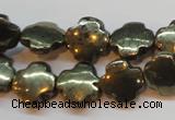 CPY373 15 inches 12*12mm cross pyrite gemstone beads