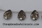 CPY377 Top drilled 10*14mm briolette pyrite gemstone beads