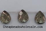 CPY378 Top drilled 12*16mm briolette pyrite gemstone beads