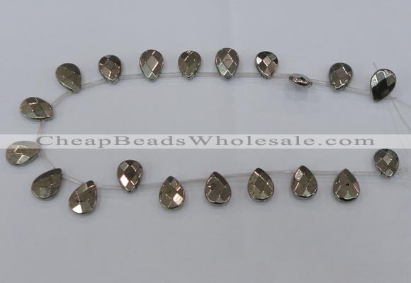 CPY378 Top drilled 12*16mm briolette pyrite gemstone beads