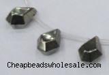 CPY389 Top drilled 11*15mm - 12*16mm faceted flat teardrop pyrite beads