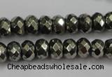 CPY39 16 inches 3*6mm faceted rondelle pyrite gemstone beads wholesale