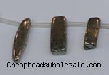 CPY395 Top drilled 7*15mm - 8*20mm sticks pyrite gemstone beads