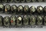 CPY429 15.5 inches 5*8mm faceted rondelle pyrite gemstone beads