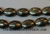 CPY44 16 inches 10*14mm oval pyrite gemstone beads wholesale