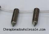 CPY555 Top drilled 6*22mm sticks pyrite gemstone beads