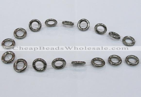 CPY571 15.5 inches 18mm donut pyrite gemstone beads wholesale