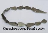 CPY585 15.5 inches 18*25mm - 16*35mm freeform pyrite gemstone beads