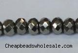 CPY588 15.5 inches 8*12mm faceted rondelle pyrite gemstone beads