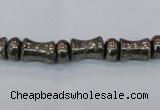 CPY590 15.5 inches 5*8mm - 8*11mm bone & rondelle pyrite beads