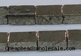 CPY594 15.5 inches 10*20mm cuboid pyrite gemstone beads