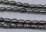 CPY596 15.5 inches 4*6mm rice pyrite gemstone beads wholesale