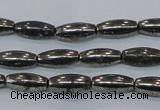 CPY600 15.5 inches 5*16mm rice pyrite gemstone beads wholesale