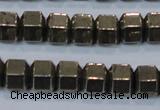 CPY618 15.5 inches 9*10mm pyrite gemstone beads