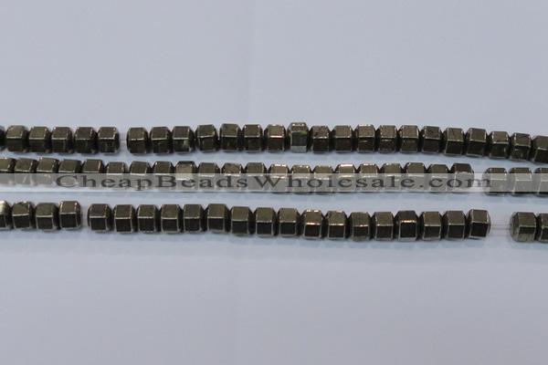 CPY618 15.5 inches 9*10mm pyrite gemstone beads