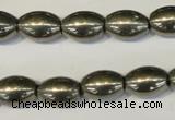 CPY62 15.5 inches 10*14mm rice pyrite gemstone beads wholesale