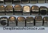 CPY620 15.5 inches 8*8mm cube pyrite gemstone beads