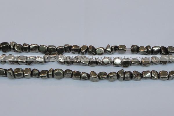 CPY622 15.5 inches 5*8mm - 6*10mm nuggets pyrite gemstone beads