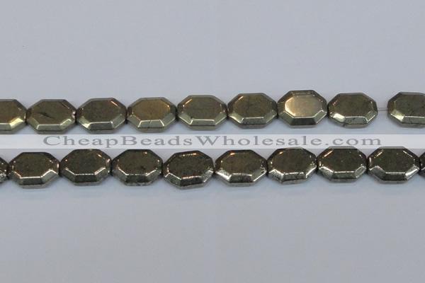 CPY655 15.5 inches 15*20mm octagonal pyrite gemstone beads