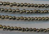 CPY70 15.5 inches 2mm round pyrite gemstone beads wholesale