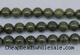 CPY750 15.5 inches 4mm round pyrite gemstone beads wholesale