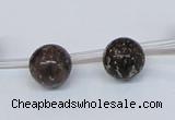 CPY780 Top drilled 10mm round pyrite gemstone beads wholesale