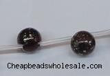 CPY781 Top drilled 10mm round pyrite gemstone beads wholesale