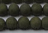 CPY815 15.5 inches 8mm round matte pyrite beads wholesale