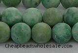 CQJ234 15.5 inches 12mm round matte Qinghai jade beads