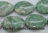 CQJ66 15.5 inches 18*25mm flat teardrop Qinghai jade beads wholesale