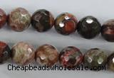 CRA103 15.5 inches 12mm faceted round rainforest agate gemstone beads