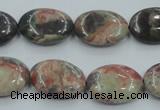 CRA15 15.5 inches 13*18mm oval natural rainforest agate beads