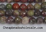 CRA161 15.5 inches 6mm faceted round rainforest agate beads