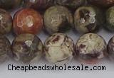 CRA164 15.5 inches 12mm faceted round rainforest agate beads