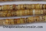 CRB1015 15.5 inches 2*4mm heishi picture jasper beads wholesale