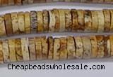 CRB1018 15.5 inches 2*7mm heishi picture jasper beads wholesale