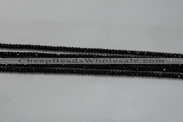 CRB104 15.5 inches 2.5*4mm faceted rondelle black agate beads