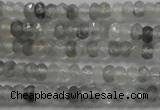 CRB105 15.5 inches 2.5*4mm faceted rondelle cloudy quartz beads