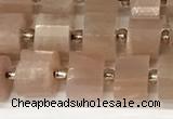 CRB1058 15.5 inches 5*8mm - 6*8mm faceted tyre moonstone beads