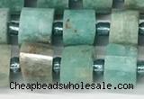 CRB1069 15.5 inches 5*8mm - 6*8mm faceted tyre amazonite beads