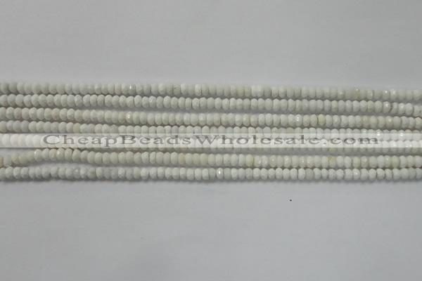 CRB109 15.5 inches 2.5*4mm faceted rondelle white agate beads