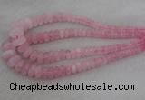 CRB1100 15.5 inches 5*8mm - 9*18mm rondelle rose quartz beads