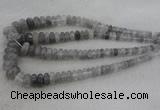 CRB1104 15.5 inches 5*8mm - 9*18mm rondelle cloudy quartz beads