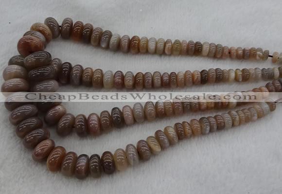 CRB1112 15.5 inches 5*8mm - 9*18mm rondelle moonstone beads