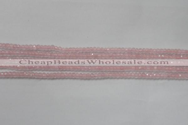 CRB119 15.5 inches 3*5mm faceted rondelle rose quartz beads