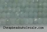 CRB1200 15.5 inches 3*4mm faceted rondelle aquamarine beads