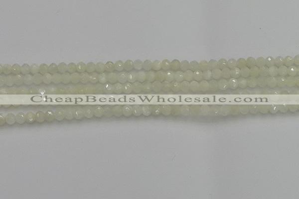 CRB1211 15.5 inches 4*6mm faceted rondelle white moonstone beads